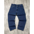 Vintage Carhartt Plaid Lined Relaxed Fit Dark Wash Denim Pants Size 35