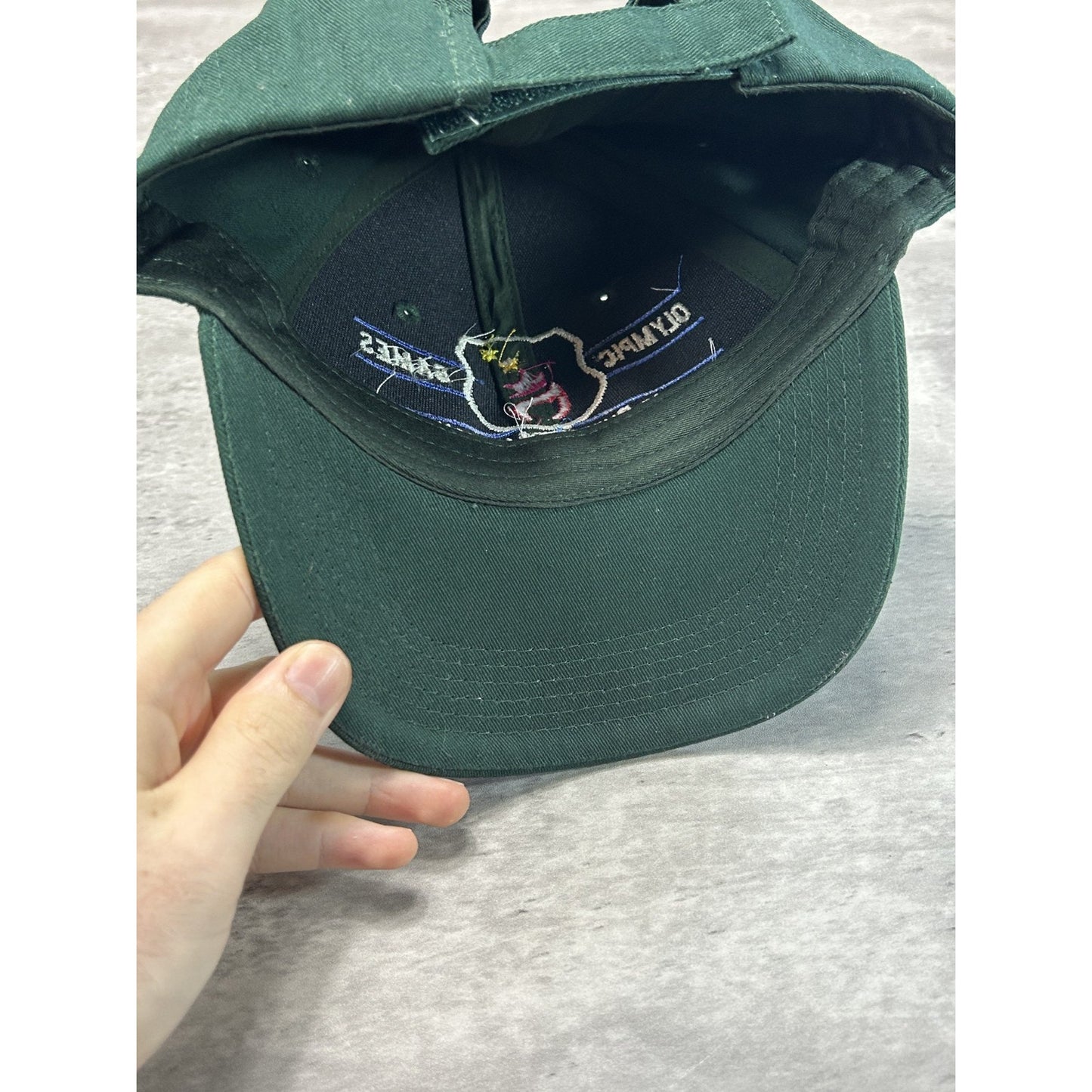 Vintage 1996 Atlanta Olympics Embroidered Spellout Snapback Hat OSFA Green