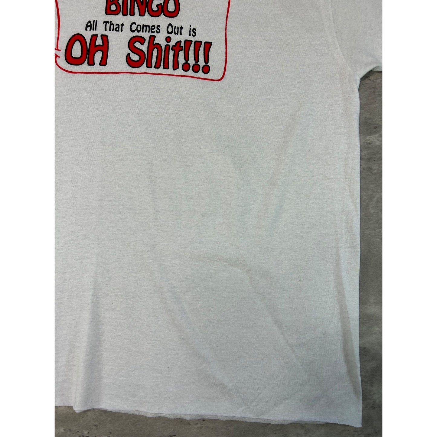 Vintage 90s Everytime I Yell Bingo Comedy Slogan Graphic Cropped T-Shirt Size XL