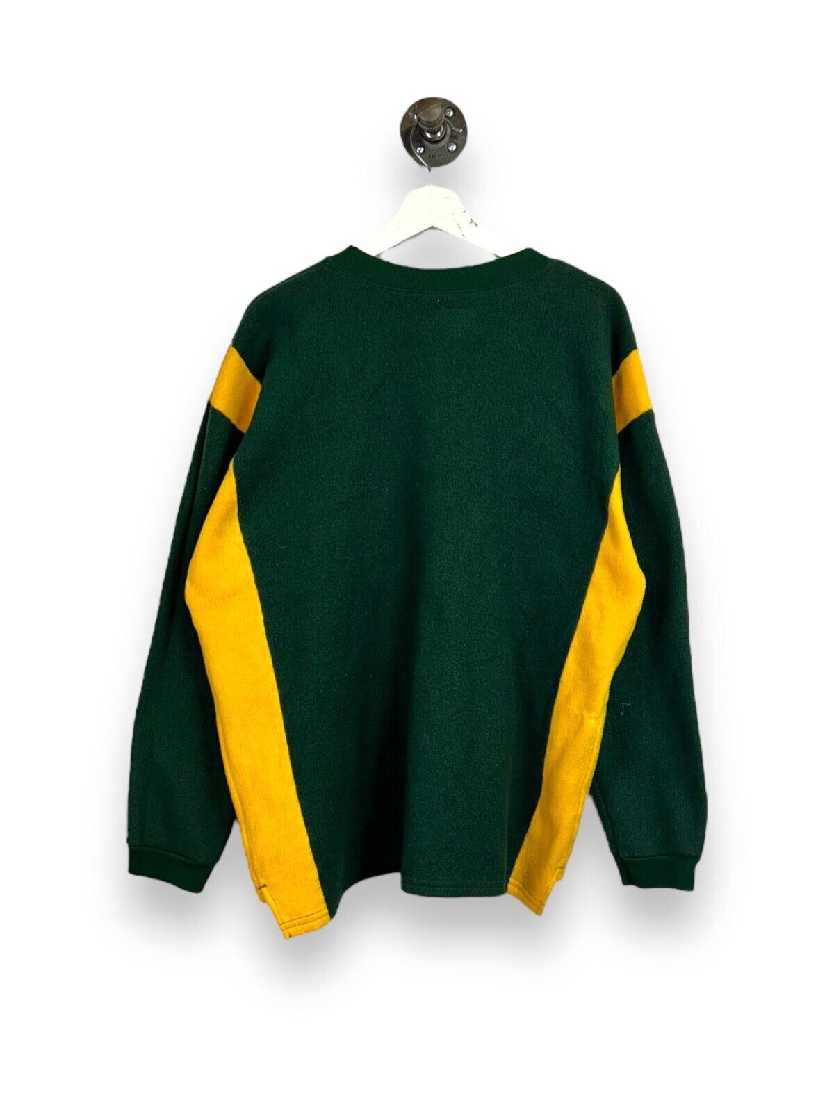 Vintage Green Bay Packers NFL Embroidered Fleece 1/4 Button Up Sweatshirt Sz XL