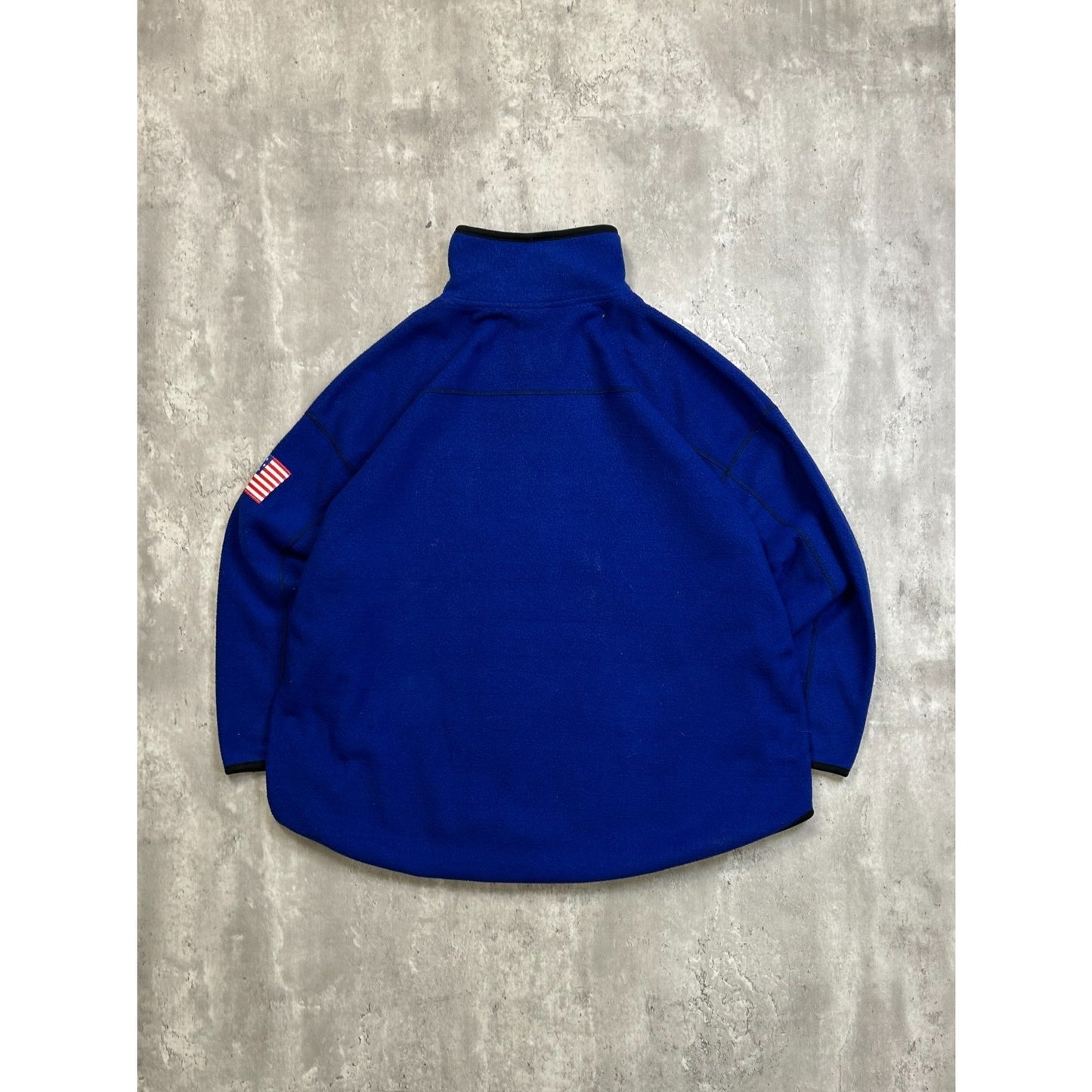 Vintage USA Embroidered Arc Spellout 1/4 Zip Fleece Sweatshirt Size 2XL