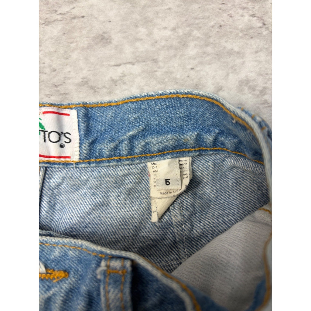 Vintage 90s Womens Palmettos Medium Wash Denim Cargo Pants Size 25