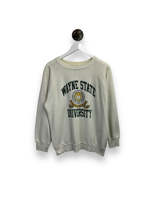 Vintage 80s Champion Wayne State University Collegiate Crest Sweatshirt Size XL