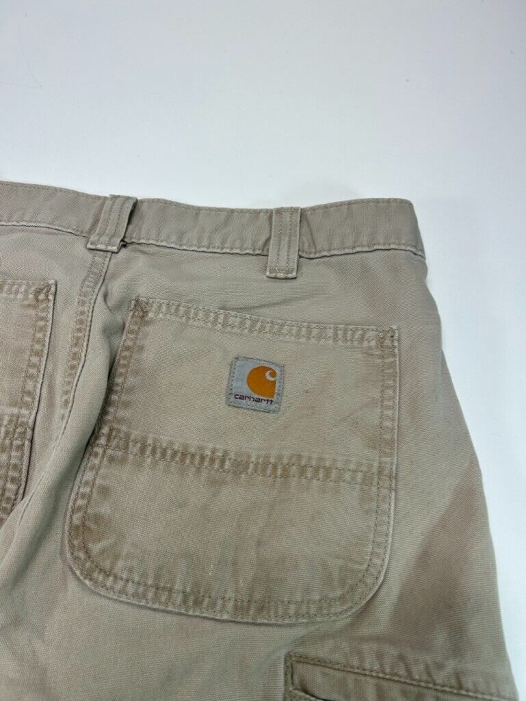 Carhartt Relaxed Fit Five Pocket Canvas Workwear Pants Size 32 Beige