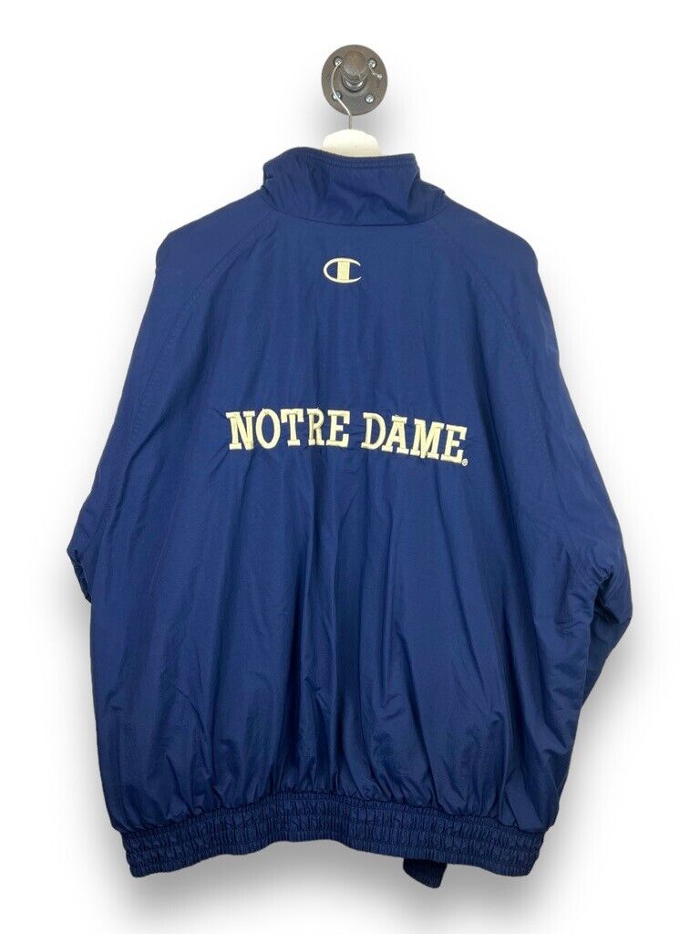 Vintage 90s Notre Dame Fighting Irish Champion Fleece Lined NCAA Jacket Size 2XL