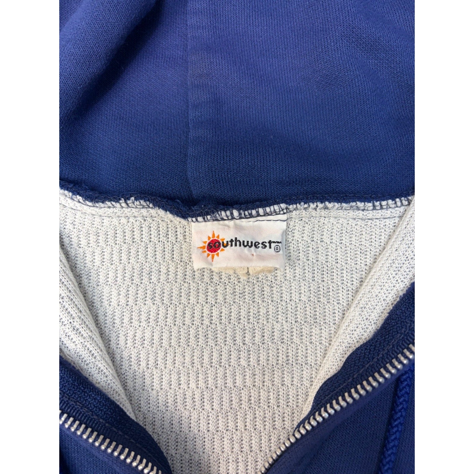 Vintage 90s Southwest Thermal Lined Full Zip Hooded Sweatshirt Size Large