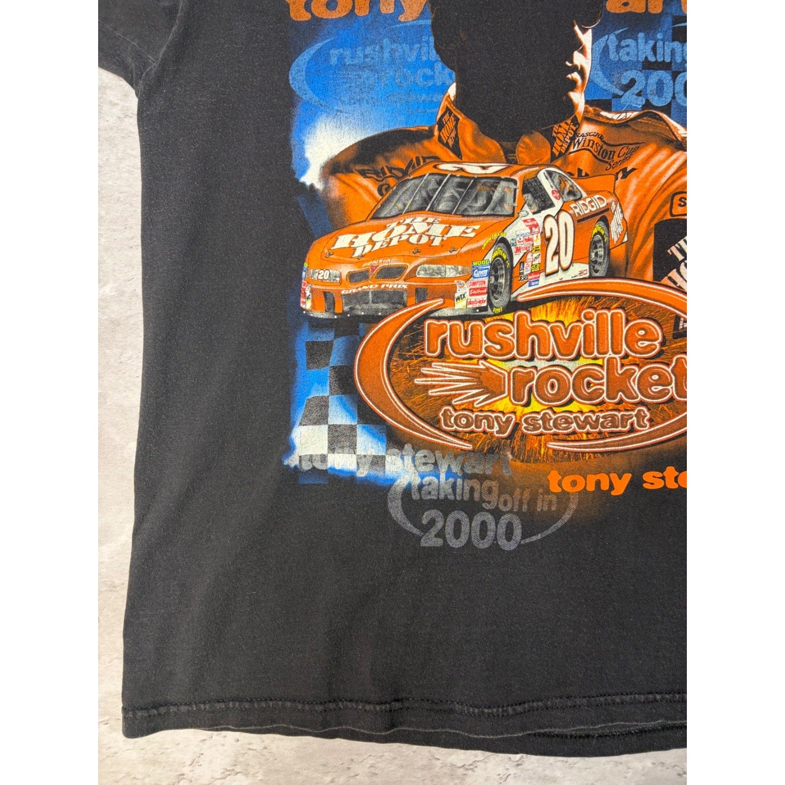 Vintage 2000 Tony Stewart Home Depot Racing Nascar Graphic T-Shirt Size Medium