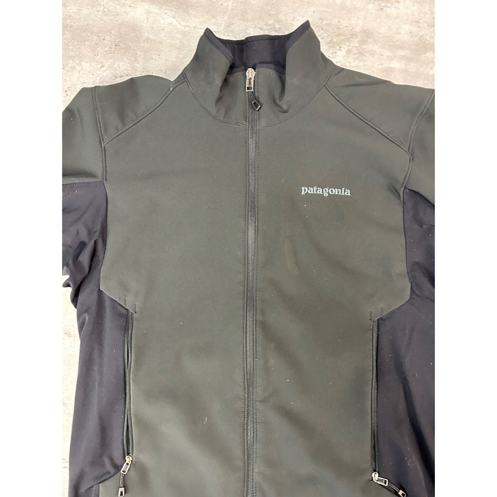Vintage Patagonia Tonal Spellout Logo Nylon Full Zip Jacket Size Medium Black