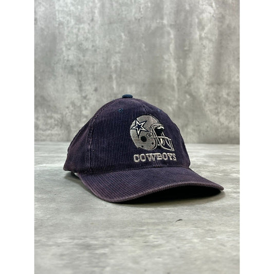 Vintage 90s Dallas Cowboy NFL Corduroy Embroidered Helmet Snapback Hat OSFA