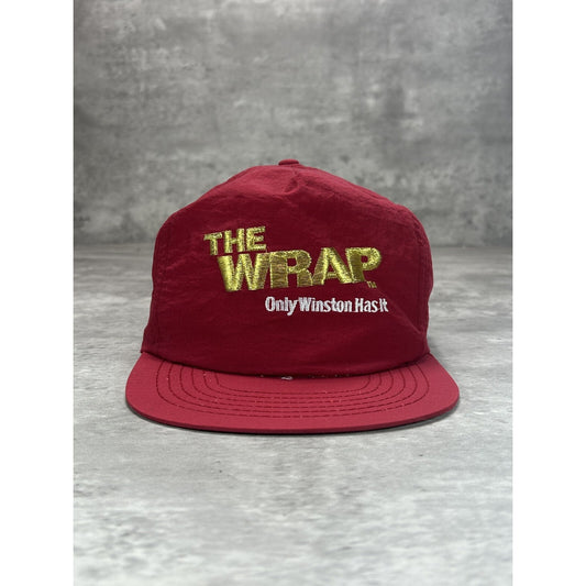 Vintage 90s Winston Cigarettes The Wrap Embroidered Spellout Snapback Hat OSFA