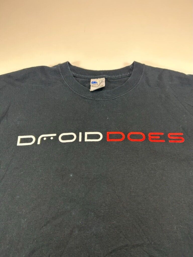 Droid Does Motorola Android OS Promo Graphic Long Sleeve T-Shirt Size Large