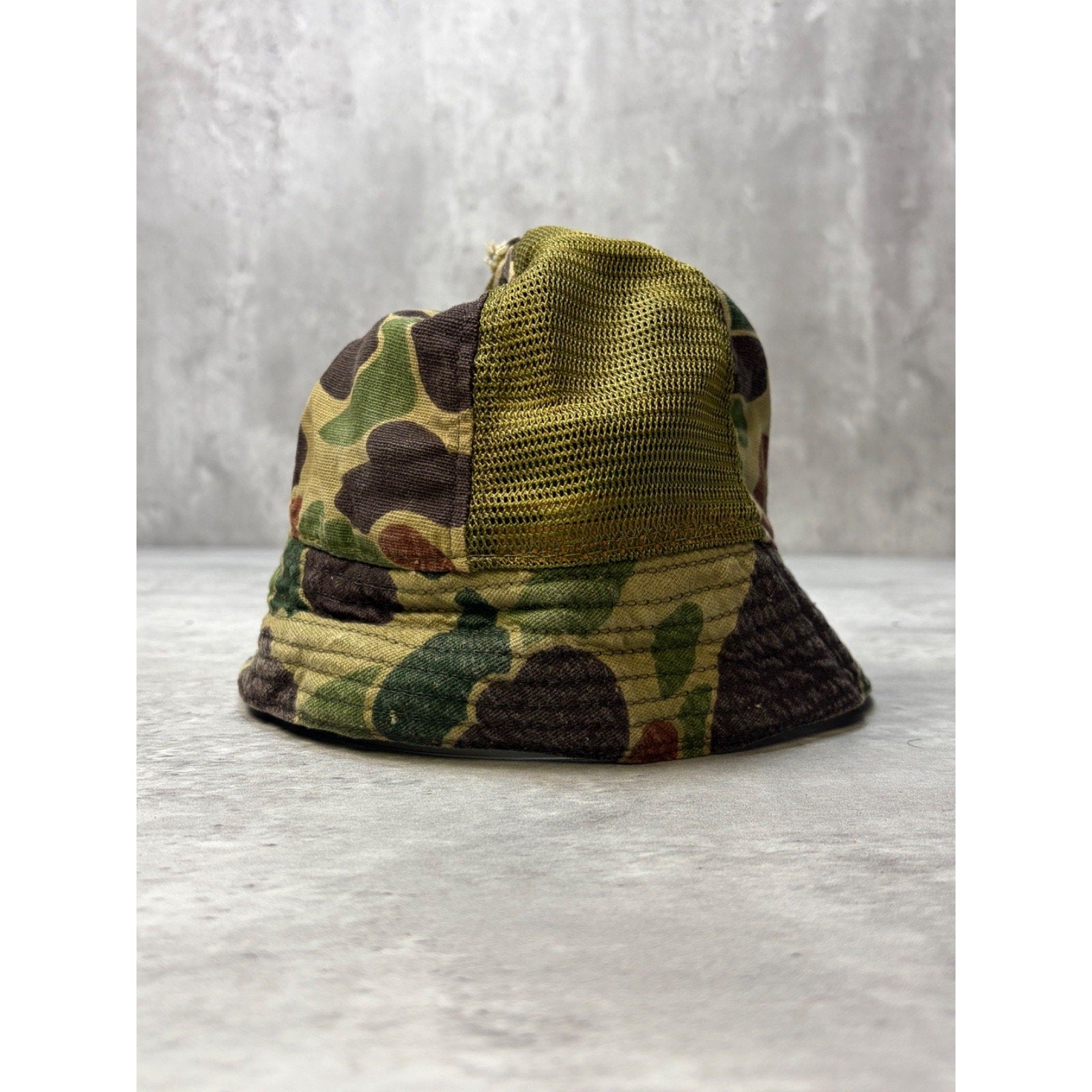 Vintage 80s/90s Camo Brimmed Bucket Hat OSFA