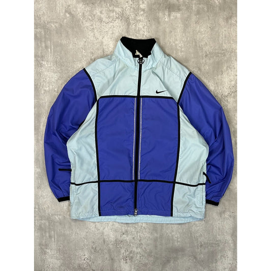 Vintage 90s Nike Embroidered Swoosh Two Tone Windbreaker Jacket Size XL YOUTH