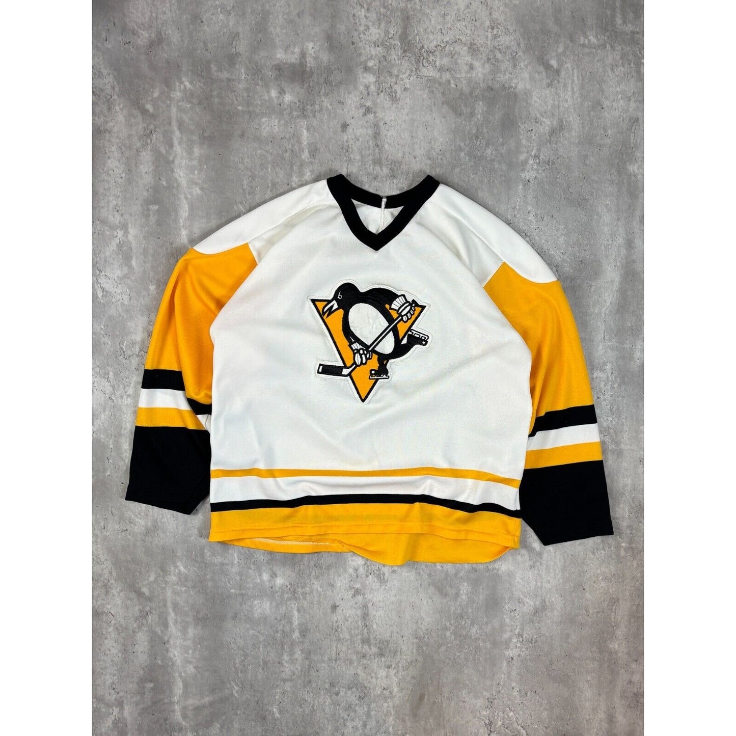 Vintage 1990s Pittsburgh Penguins NHL CCM Maska Stitched Hockey Jersey Size Large