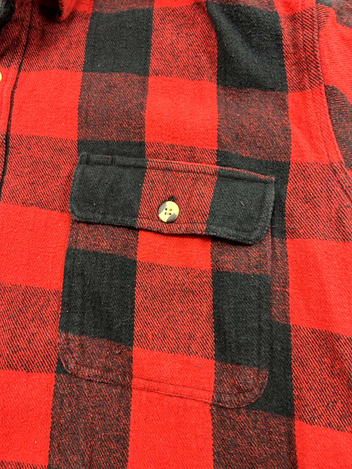 Vintage Field & Forest Buffalo Plaid Double Pocket Button Up Shirt Size Large