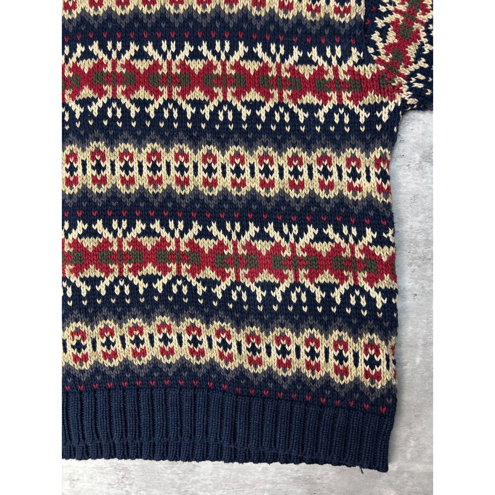 Vintage Eddie Bauer Abstract Striped Pullover Knit Sweater Size XL