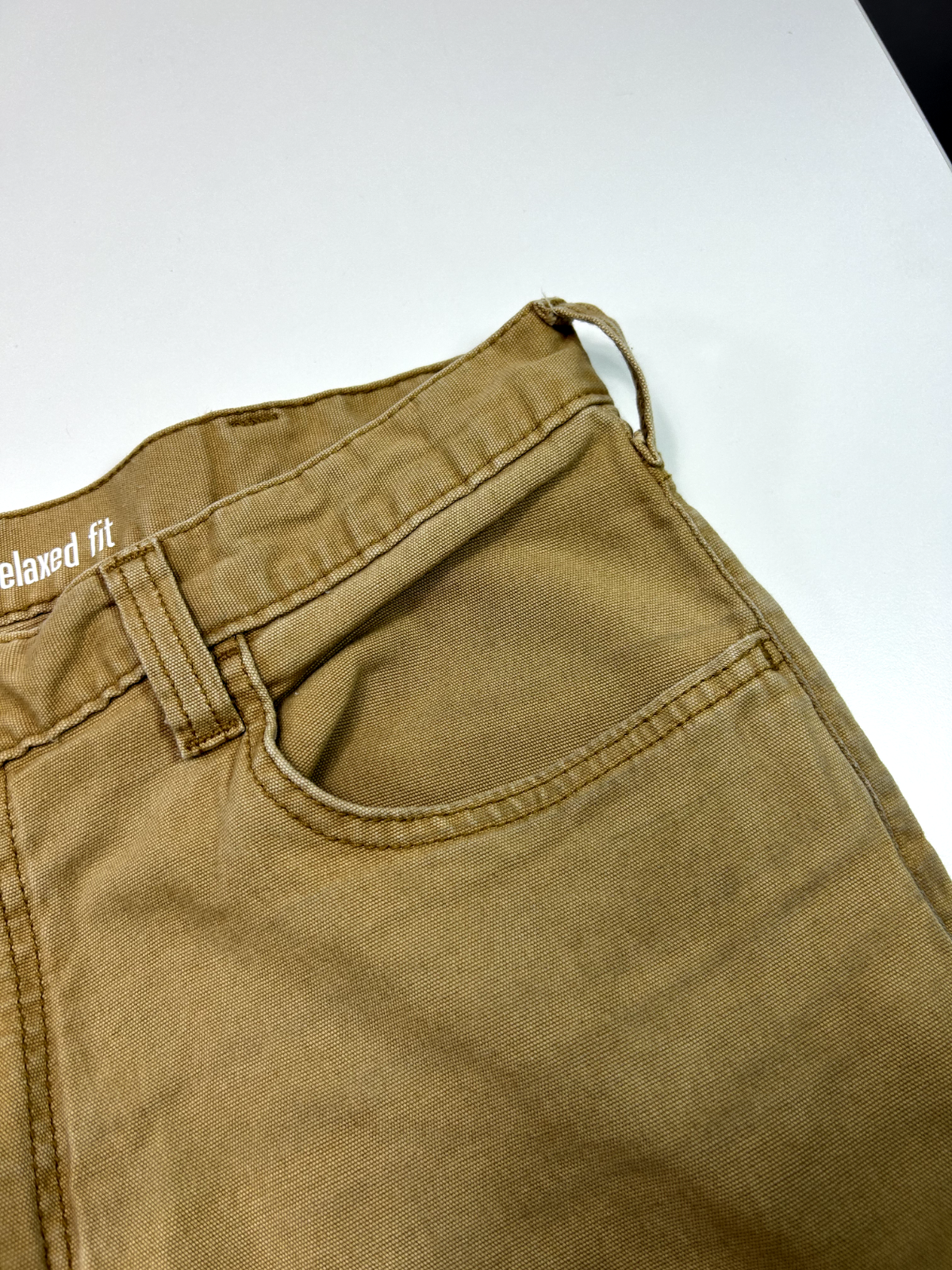 Carhartt Relaxed Fit Canvas Workwear Five Pocket Pants Size 35 Beige