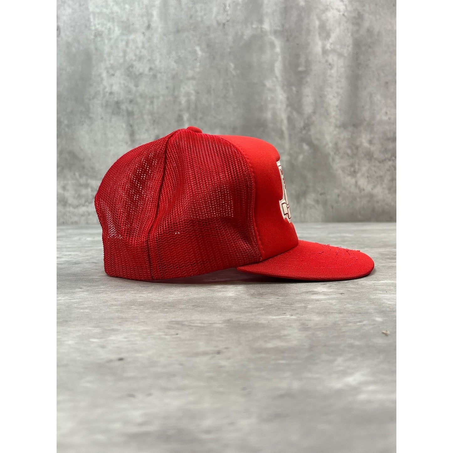 Vintage 80s/90s MLB All Stars Graphic Logo Trucker Snapback Hat Size M/L Red