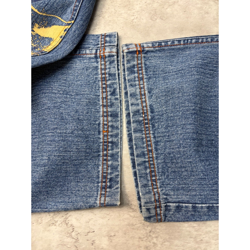 Vintage Y2K Pepe Jeans Big Football Graphic Medium Wash Denim Pants Size 38x33