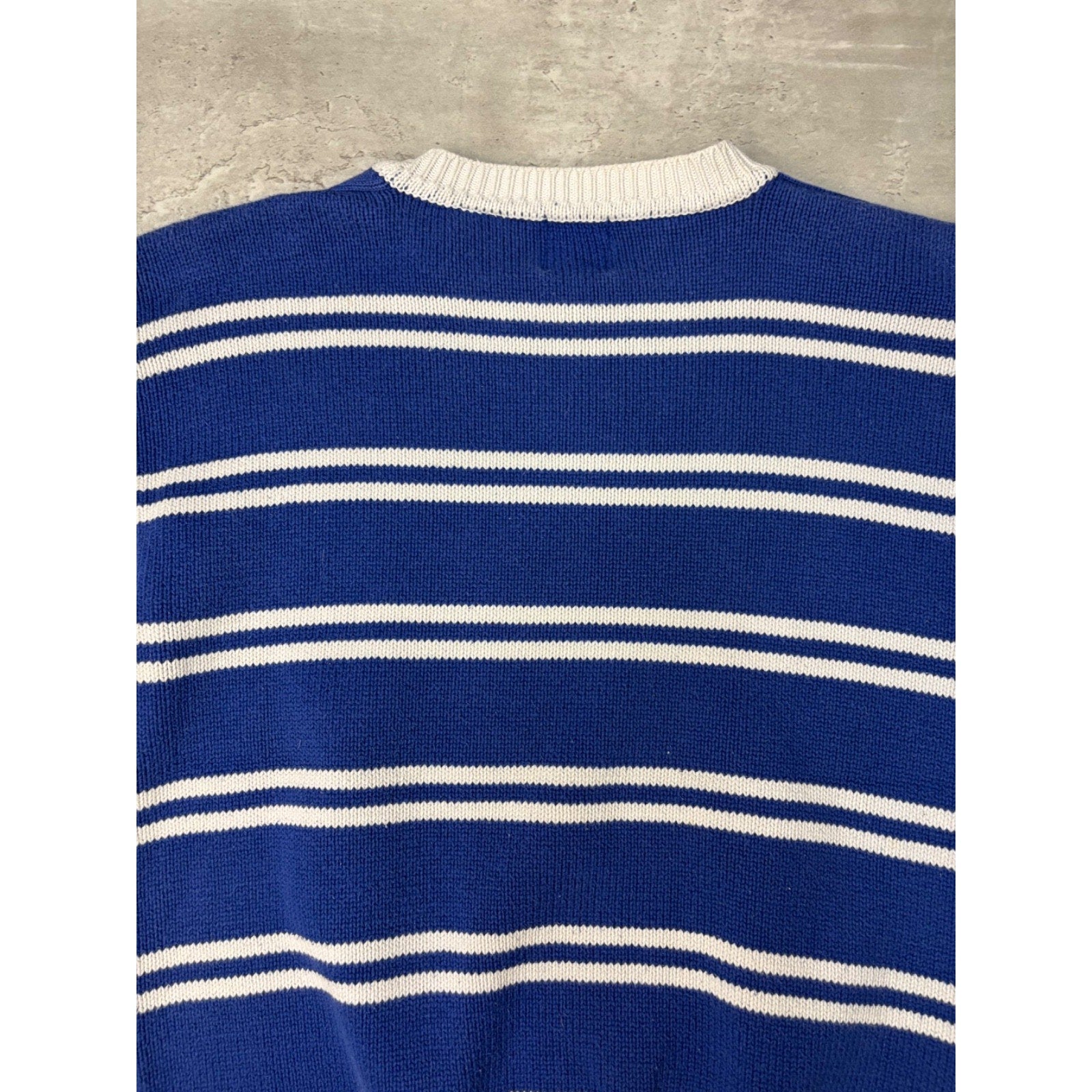 Vintage 90s Gap Striped Pattern Pullover Collar Button Knit Sweater Size Small
