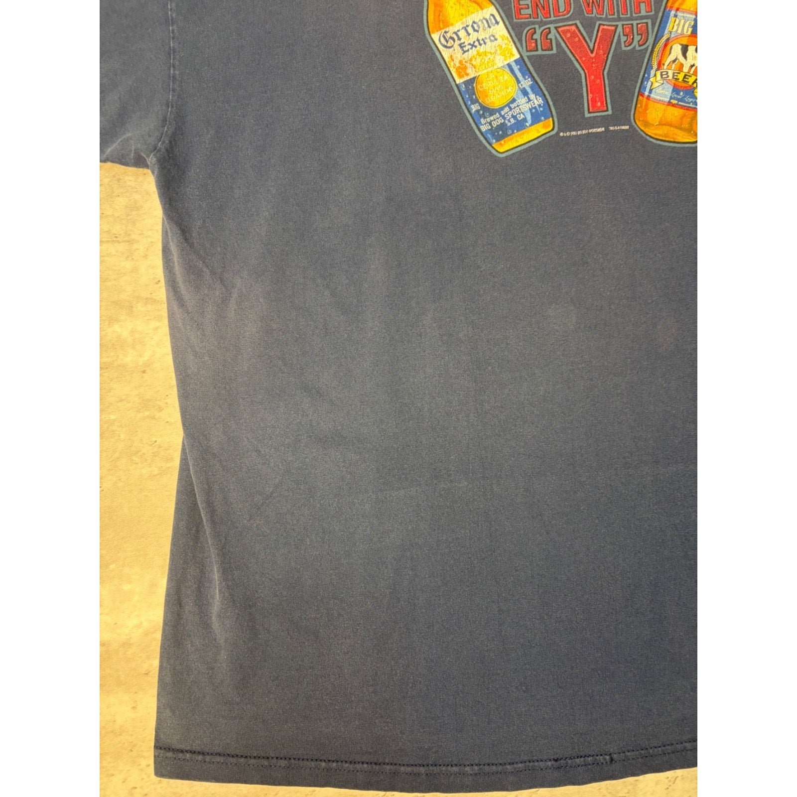 Vintage 2001 Big Dogs Drink Beer On Days That End In Y Slogan T-Shirt Size 3XL