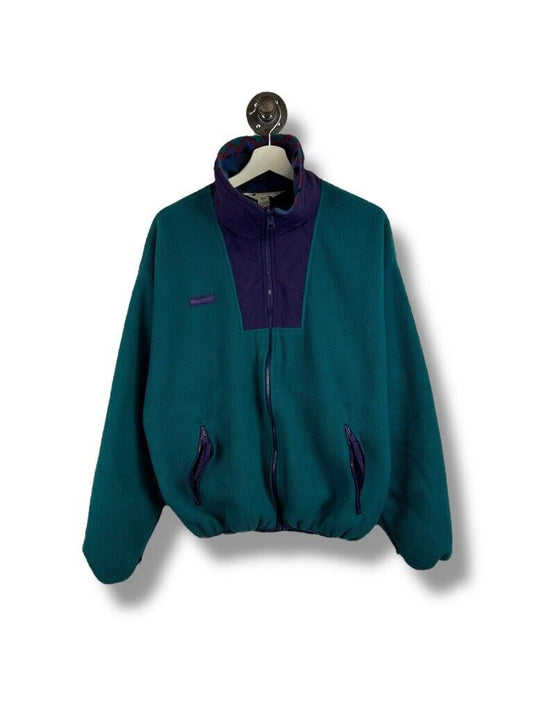 Vintage 80s/90s Columbia Full Zip Two Tone Fleece Sweatshirt Size Large