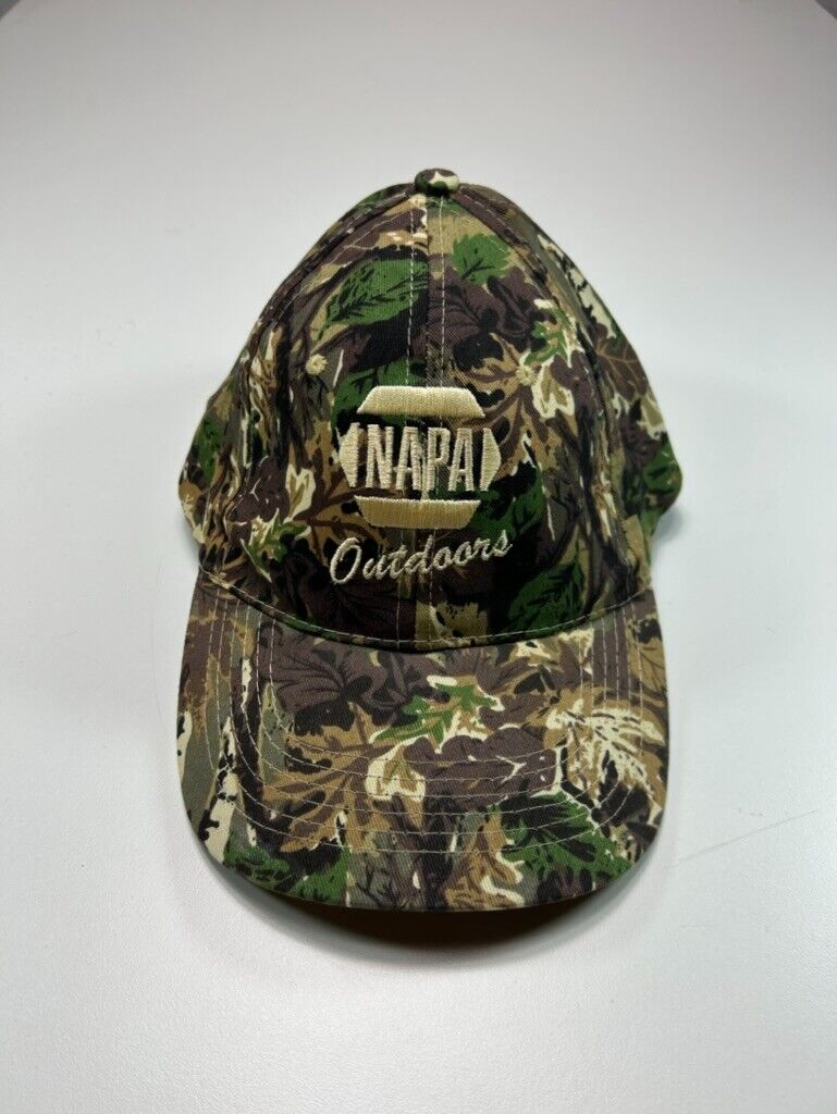 Vintage Nappa Outdoors Embroidered Camo Hunting Strapback Hat OSFA