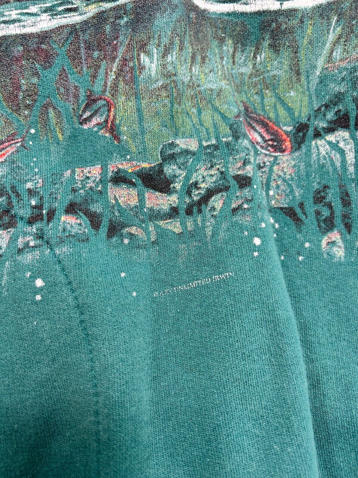 Vintage 90s Duck Nature All Over Print Graphic 1/4 Button Up Sweatshirt Size XL