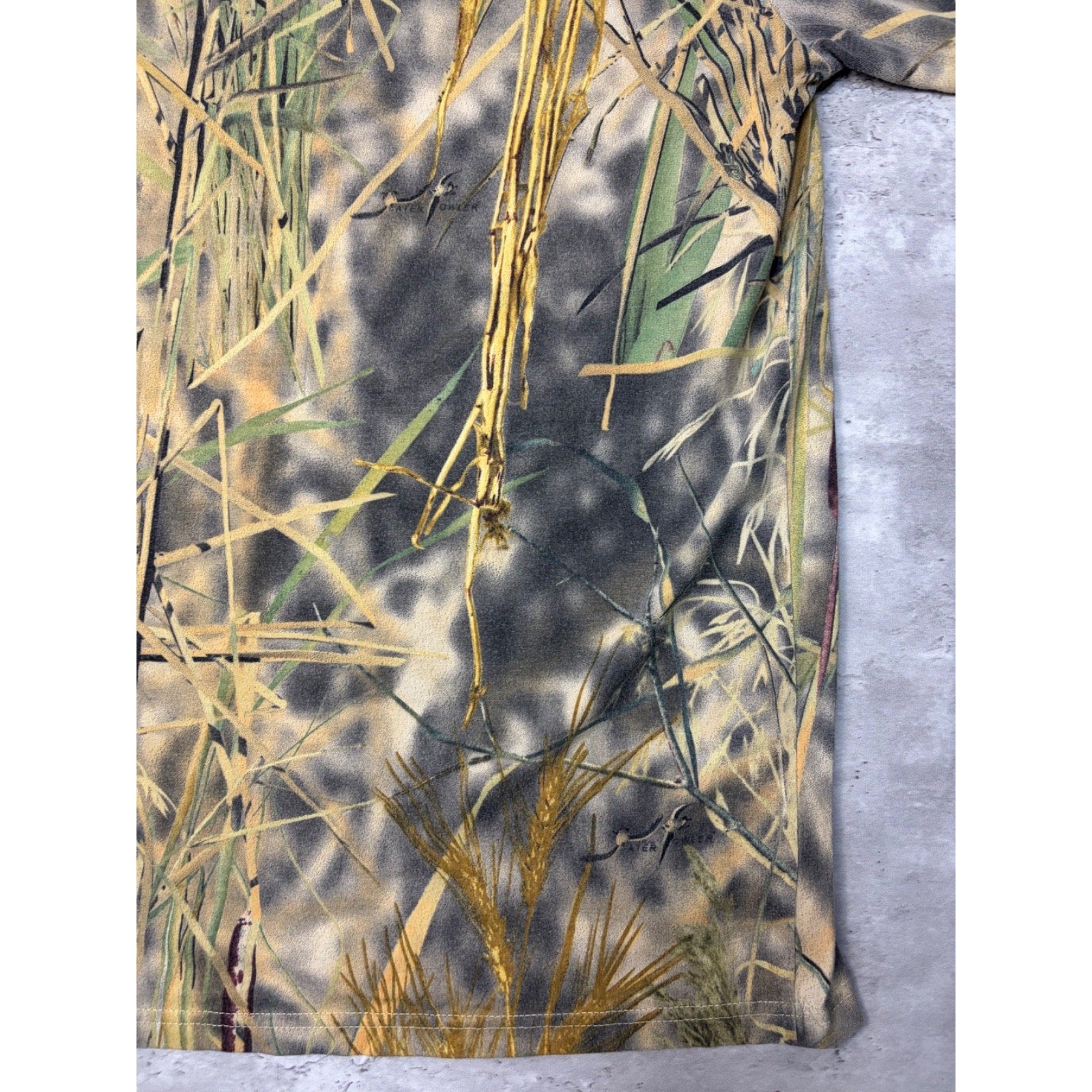 Vintage 90s Water Fowler Marsh Camo Hunting Long Sleeve T-Shirt Size XL