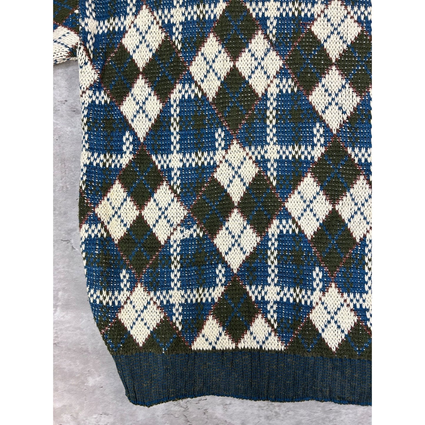 Vintage 90s Crossings Argyle Print Pullover Knit Sweater Size Large