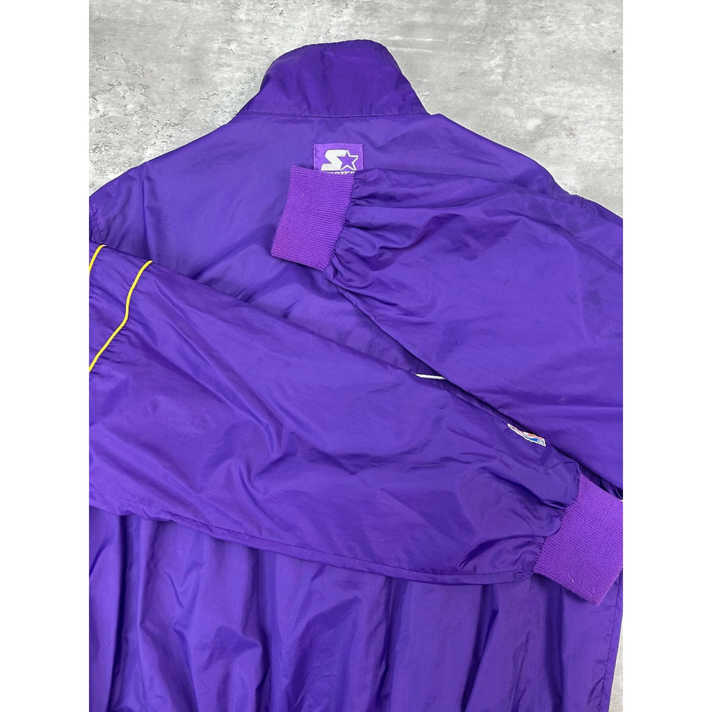 Vintage 80s Los Angeles Lakers NBA Nylon Starter Windbreaker Jacket Size Medium