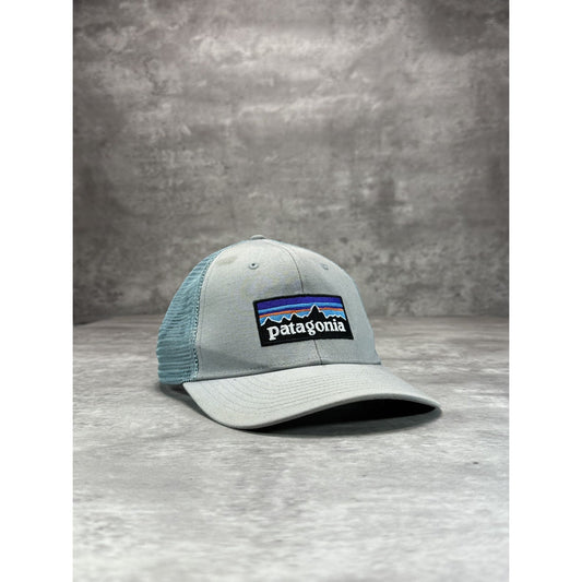 Patagonia Embroidered Patch Trucker Snapback Hat OSFA Gray/Blue