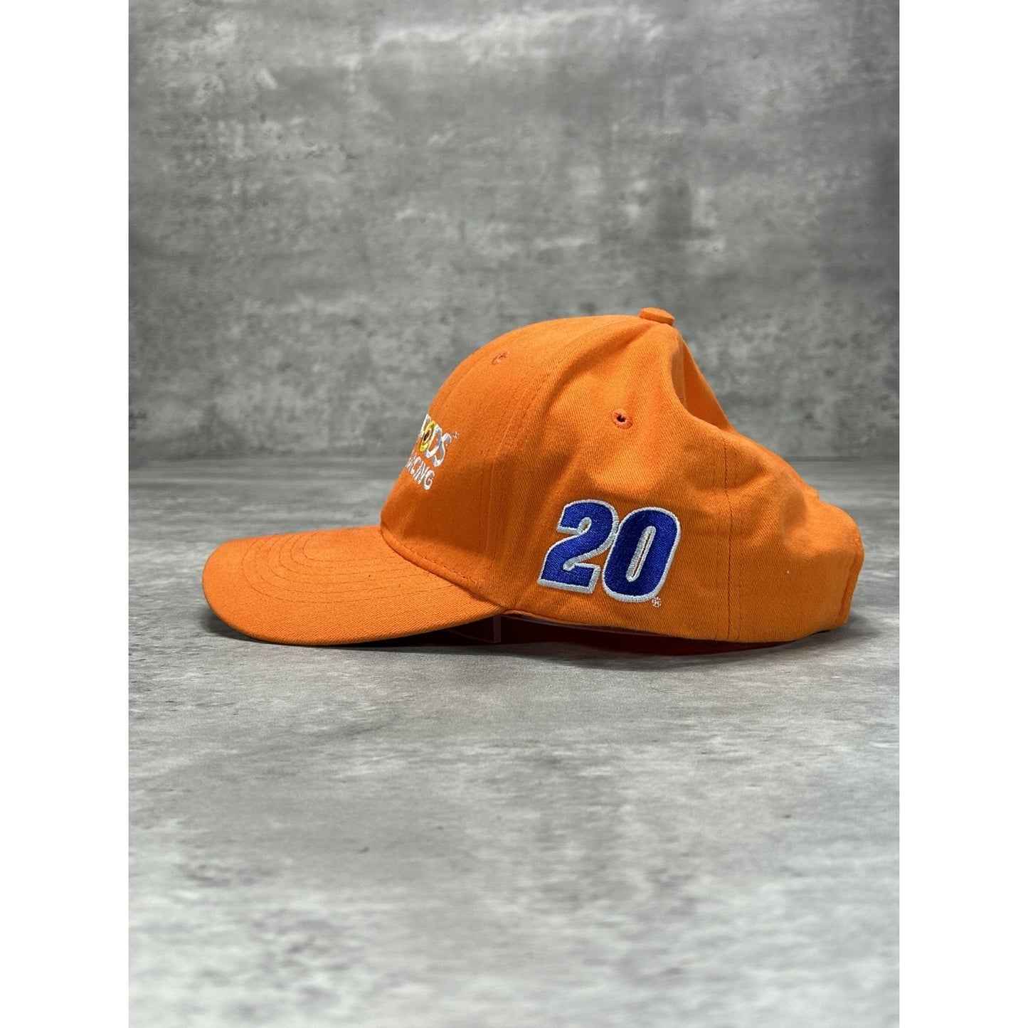 Vintage Tide Racing Embroidered Spellout Nascar Strapback Hat OSFA Orange