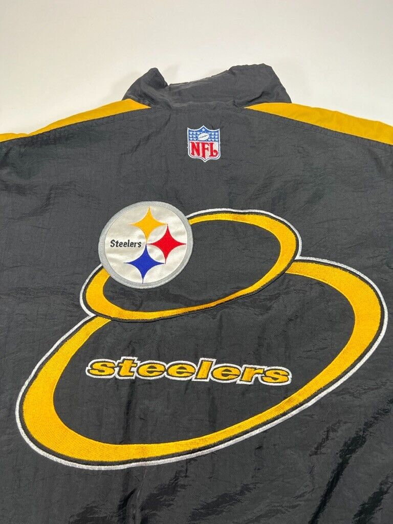 Vintage 90s Pittsburgh Steelers NFL Embroidered Windbreaker Jacket Size Medium