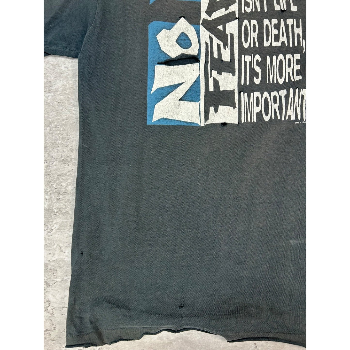 Vintage Y2K No Fear Life Isn't Winning Graphic Slogan T-Shirt Size Large Black