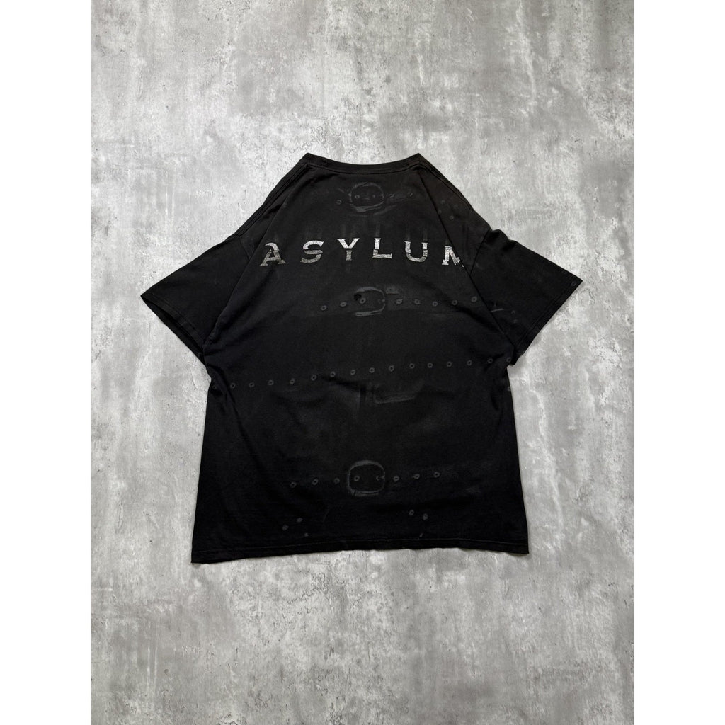 Vintage Disturbed Aslyum Heavy Metal Music Black Band T-Shirt Size XL