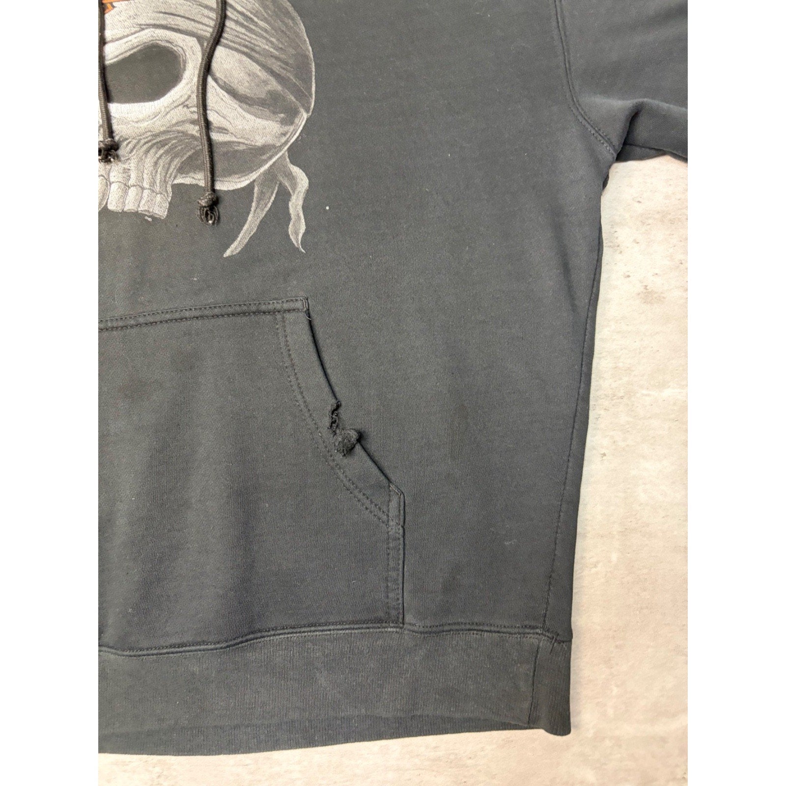 Vintage Harley Davidson Skull Bandana Graphic Hooded Sweatshirt Size Large