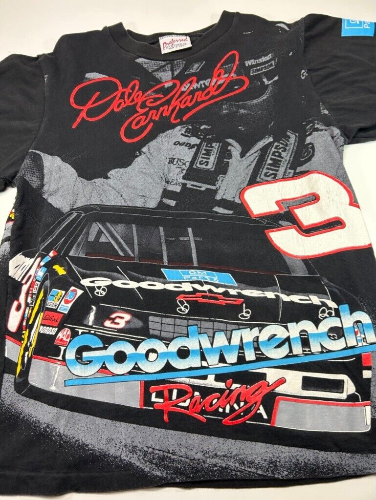 Vintage 1993 Dale Earnhardt #3 Goodwrench Racing AOP Graphic T-Shirt Size Medium