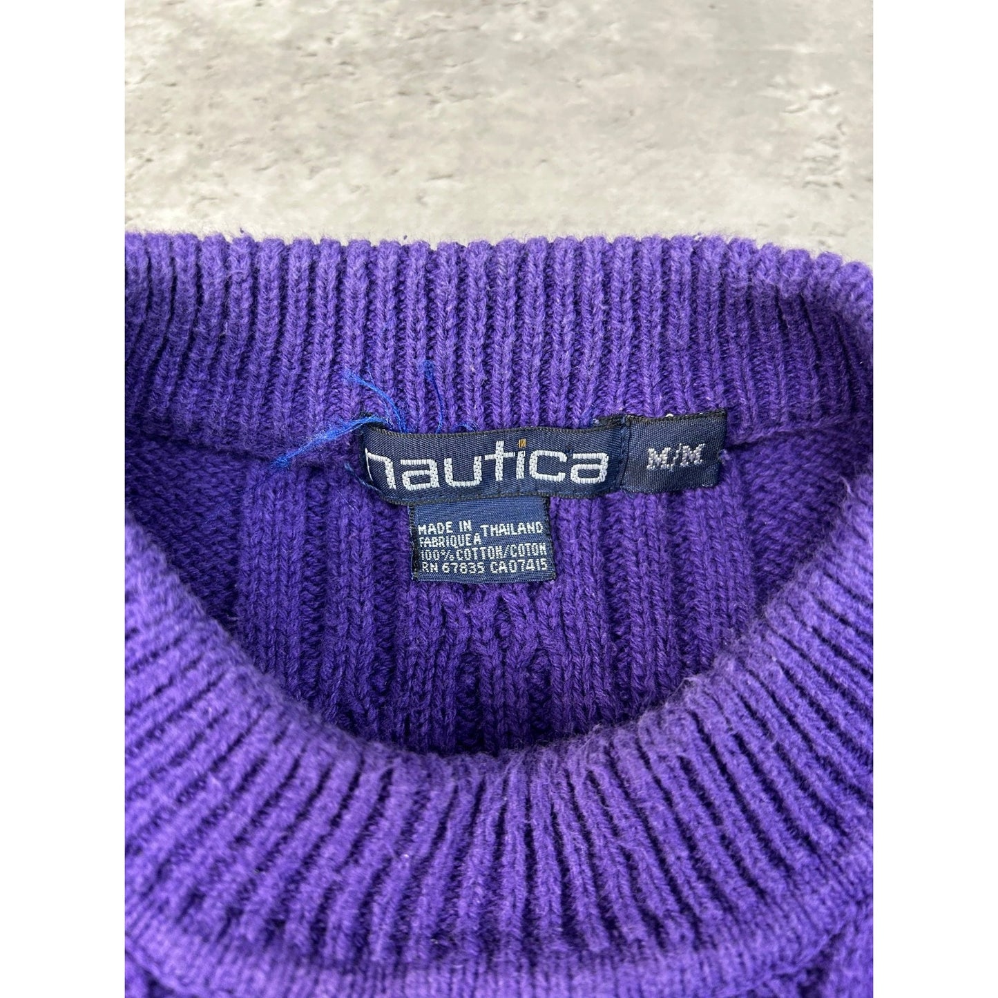 Vintage 90s Nautica Yacht Club Embroidered Pullover Knit Sweater Size Medium