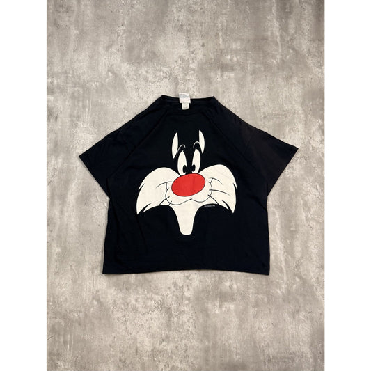 Vintage 1992 Looney Tunes Sylvester The Cat Cartoon Graphic T-Shirt Size Medium