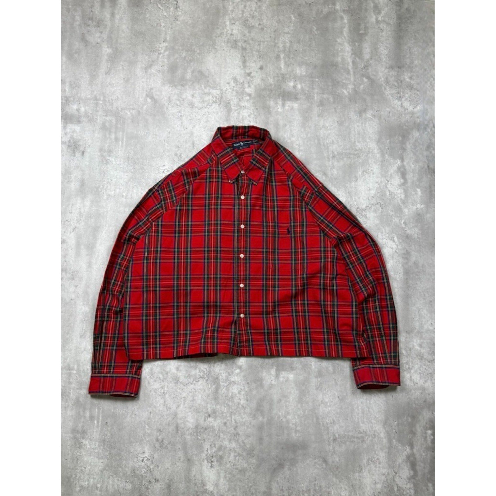Vintage Polo Ralph Lauren Embroidered Pony Cropped Button Up Shirt Size 2XL
