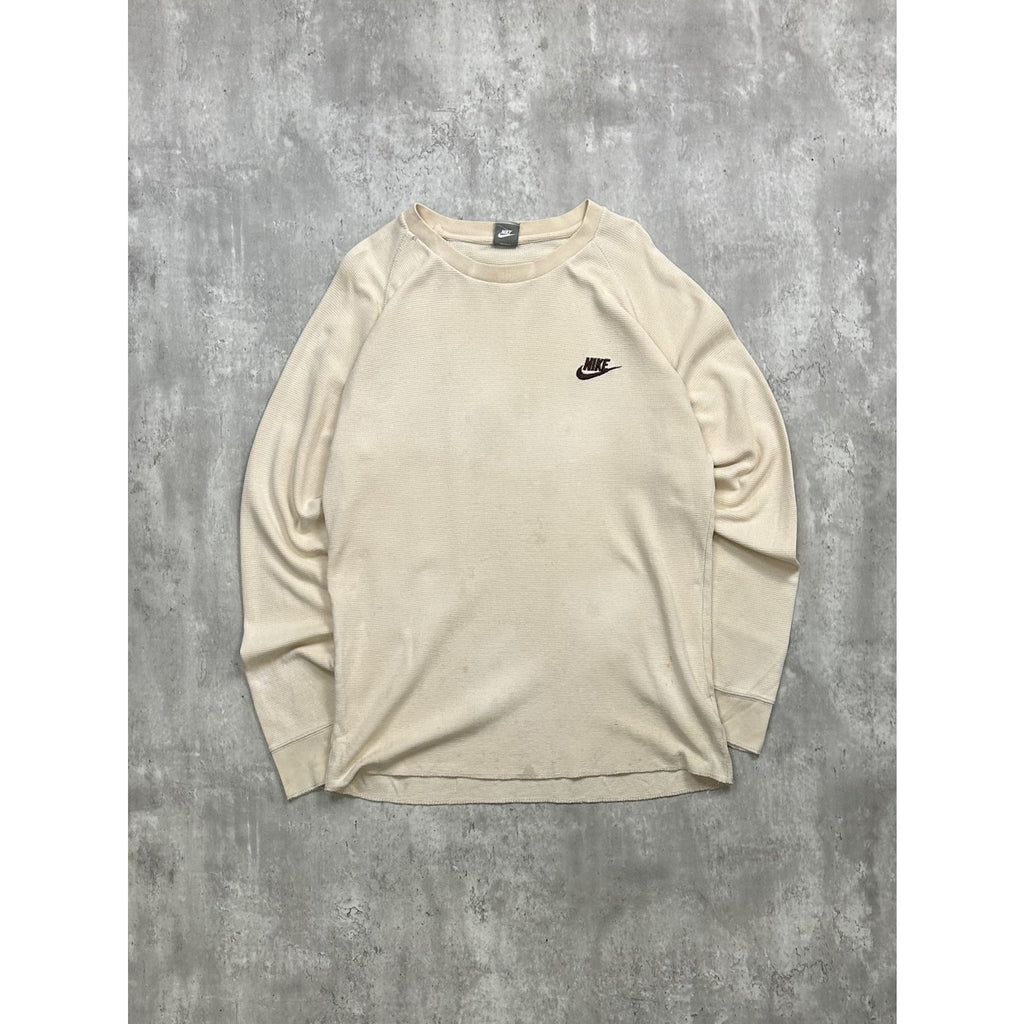 Vintage 2000s Nike Spellout Swoosh Thermal Long Sleeve T-Shirt Size XL