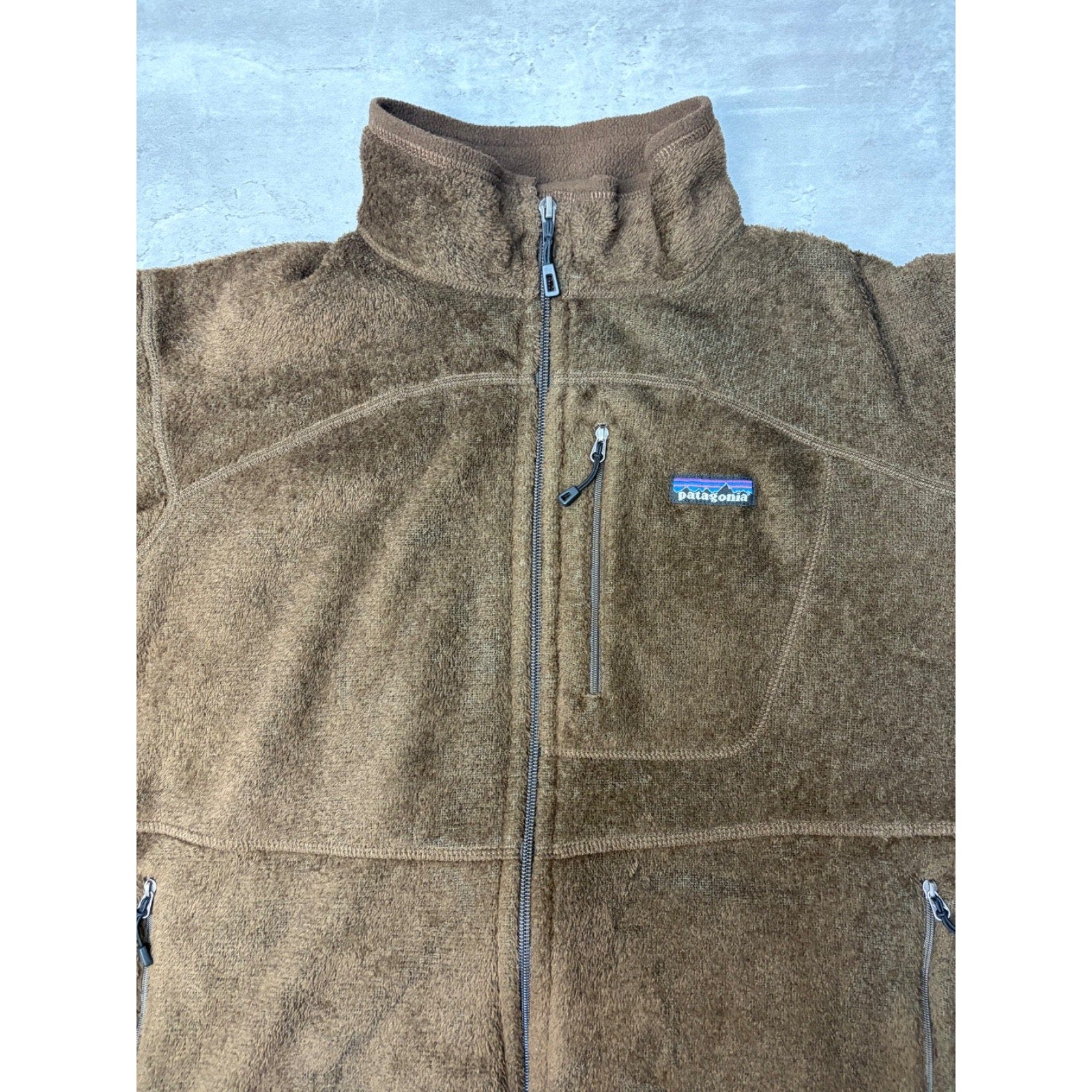 Vintage Patagonia Rhythm Brown Earth Tone Full Zip Fleece Sweatshirt Size XL