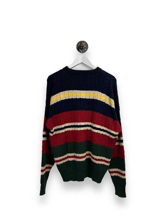 Vintage 90s Nautica Striped 3D Style Knit Sweater Size XL