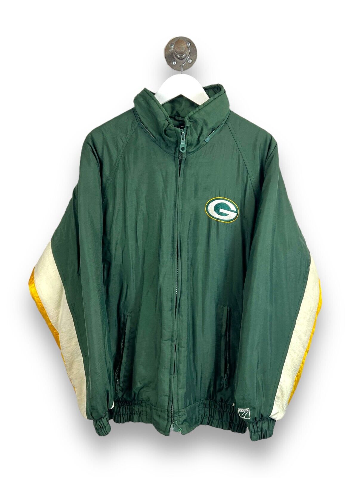 VTG 90s Green Bay Packers NFL Embroidered Insulated Full Zip Jacket Sz Medium