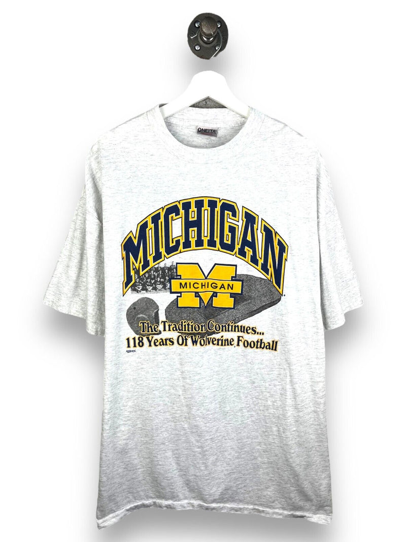 Vintage 1997 Michigan Wolverines 118 Years Of Football NCAA T-Shirt Size 2XL