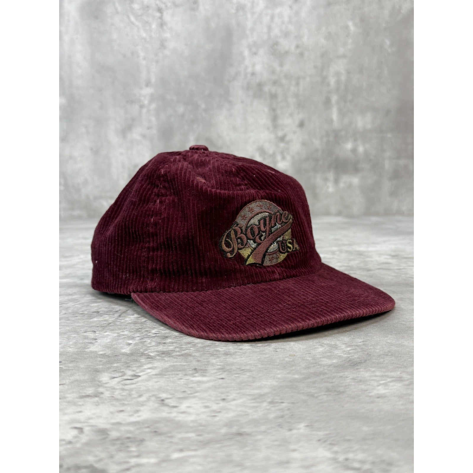 Vintage 90s Boyne USA Embroidered Logo Corduroy Strapback Hat OSFA