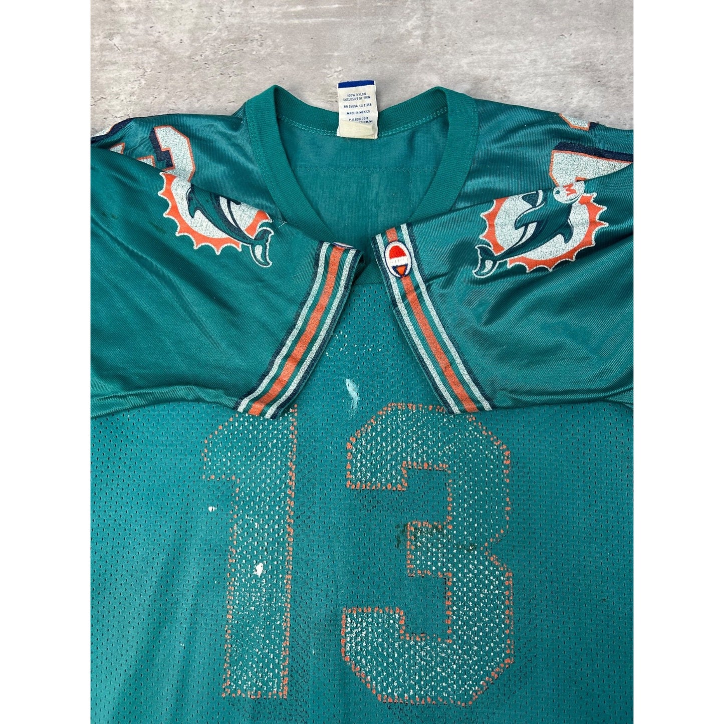 Vintage 90s Dan Marino #13 Miami Dolphins NFL Champion Football Jersey Size XL