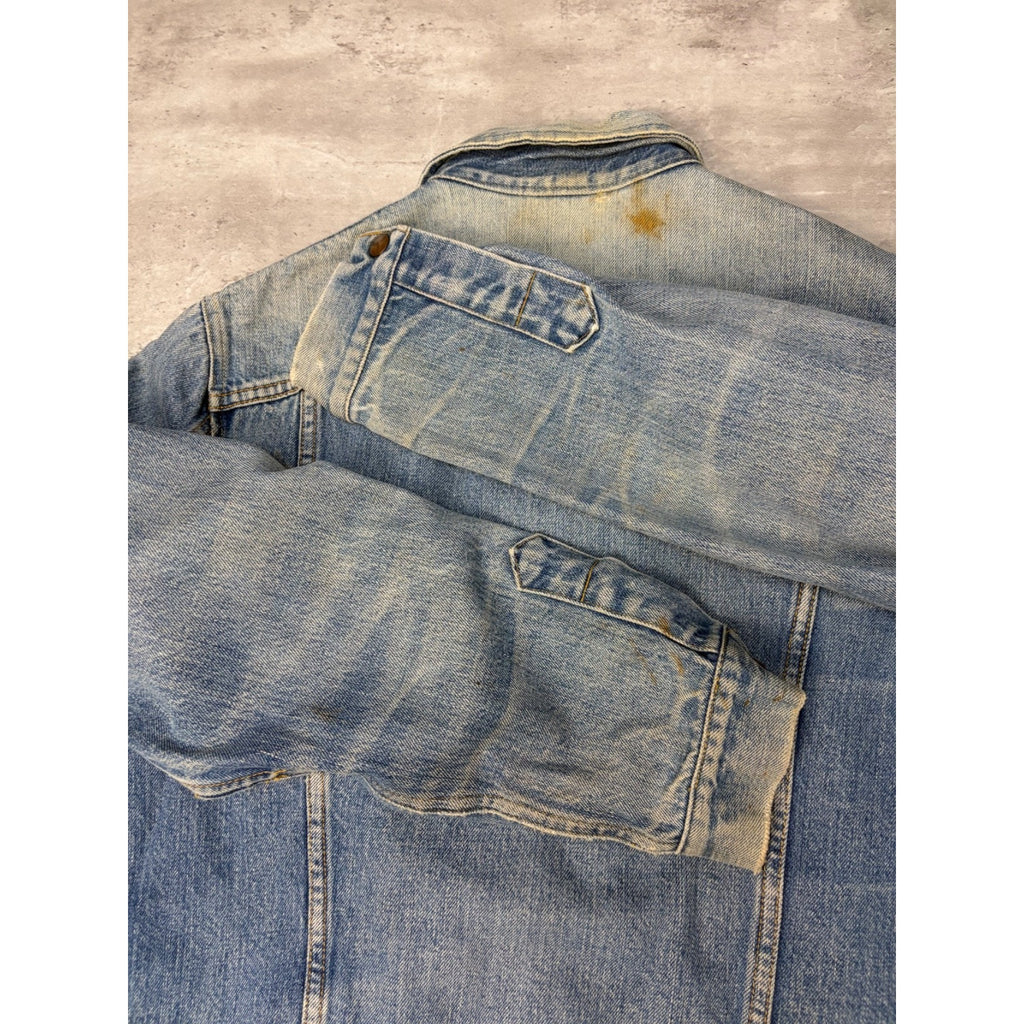 Vintage 1960s GWG Kings Medium Wash Denim Trucker Jacket Size Medium
