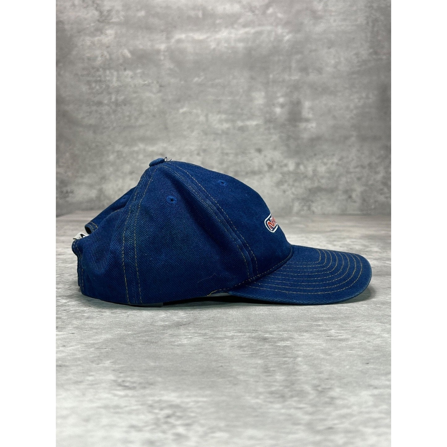 Vintage 2000s Nike Embroidered Swoosh Spellout Snapback Hat OSFA Blue